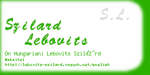 szilard lebovits business card